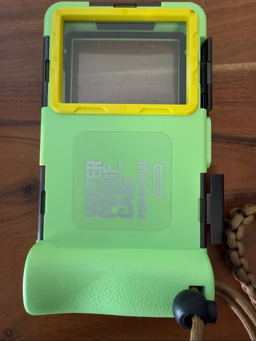Waterproof Protective Phone Case - Green with Yellow Trim